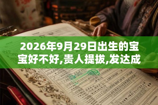 2026年9月29日出生的宝宝好不好,贵人提拔,发达成功