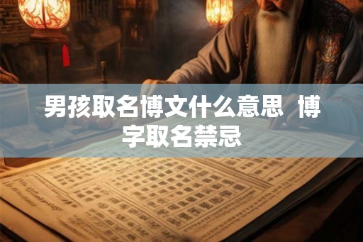 男孩取名博文什么意思  博字取名禁忌