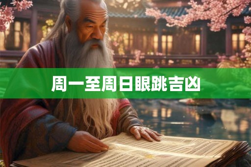 周一至周日眼跳吉凶
