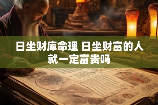 日坐财库命理 日坐财富的人就一定富贵吗