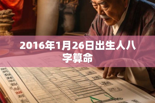 2016年1月26日出生人八字算命 2016年1月26日出生人八字算命