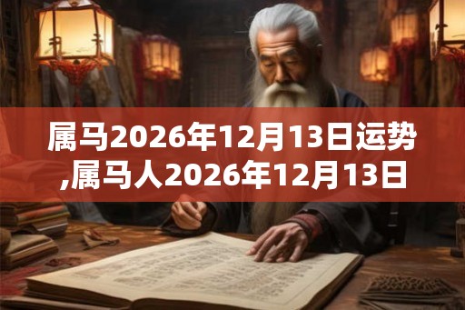 属马2026年12月13日运势,属马人2026年12月13日财运,生肖马2026年12月13日运势 属马2026年12月13日运势,属马人2026年12月13日财运,生肖马2026年12月13日运势