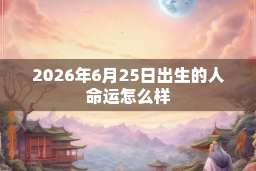 2026年6月25日出生的人命运怎么样