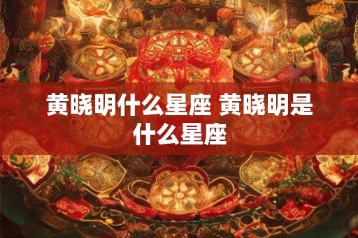 黄晓明什么星座 黄晓明是什么星座