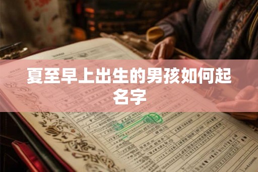 夏至早上出生的男孩如何起名字