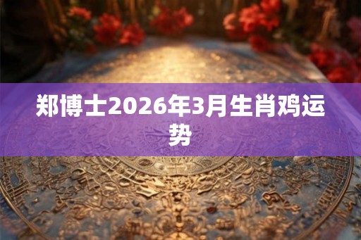 郑博士2026年3月生肖鸡运势