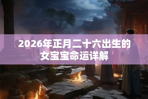 2026年正月二十六出生的女宝宝命运详解