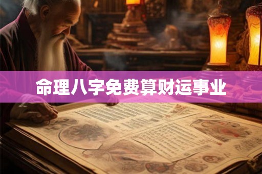 命理八字免费算财运事业