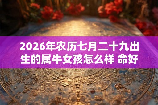 2026年农历七月二十九出生的属牛女孩怎么样 命好不好