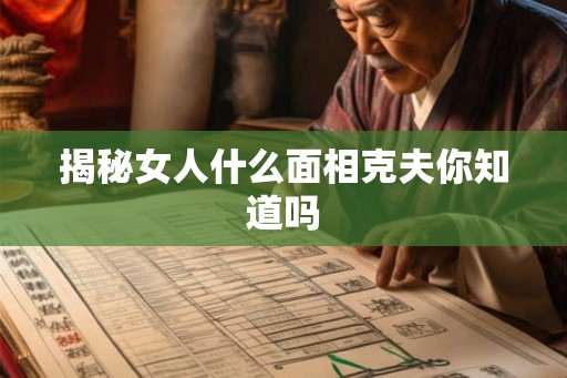 揭秘女人什么面相克夫你知道吗 揭秘女人什么面相克夫你知道吗
