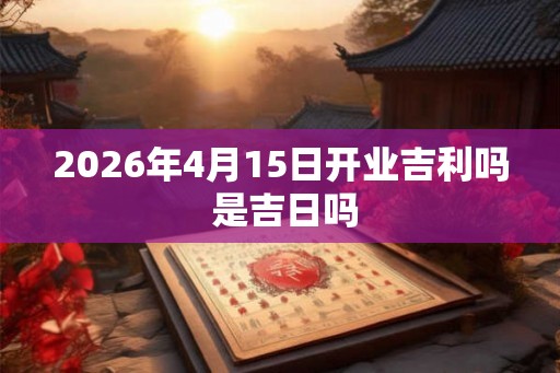 2026年4月15日开业吉利吗 是吉日吗