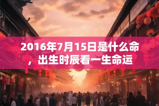 2016年7月15日是什么命,出生时辰看一生命运 2016年7月15日是什么命,出生时辰看一生命运