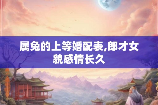 属兔的上等婚配表,郎才女貌感情长久