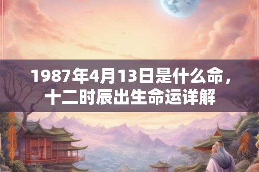 1987年4月13日是什么命,十二时辰出生命运详解 1987年4月13日是什么命,十二时辰出生命运详解