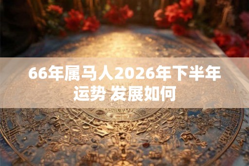 66年属马人2026年下半年运势 发展如何
