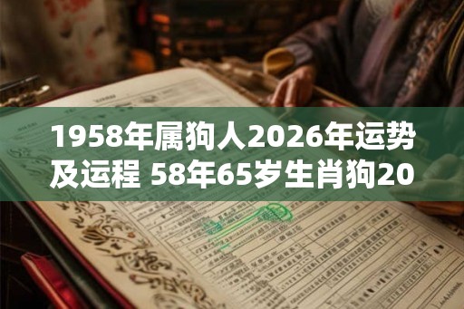 1958年属狗人2026年运势及运程 58年65岁生肖狗2026年每月运势