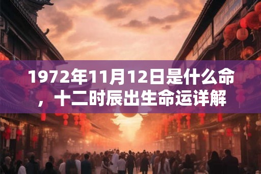 1972年11月12日是什么命，十二时辰出生命运详解