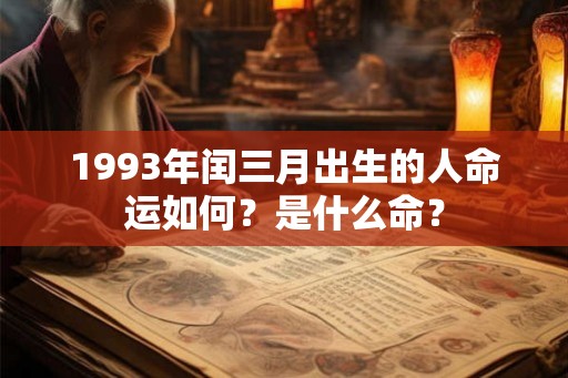 1993年闰三月出生的人命运如何？是什么命？