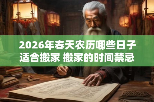 2026年春天农历哪些日子适合搬家 搬家的时间禁忌