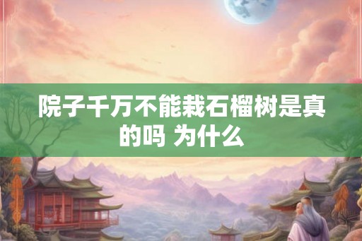 院子千万不能栽石榴树是真的吗 为什么