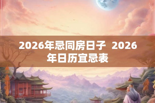 2026年忌同房日子  2026年日历宜忌表