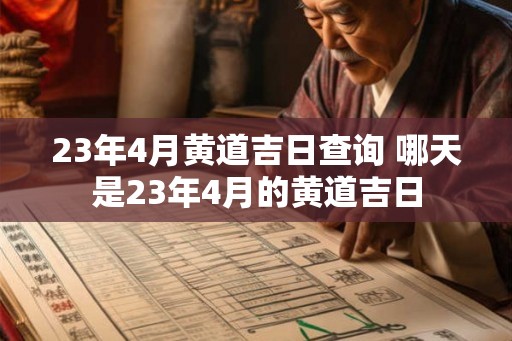 23年4月黄道吉日查询 哪天是23年4月的黄道吉日