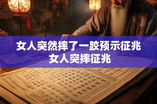 女人突然摔了一跤预示征兆 女人突摔征兆