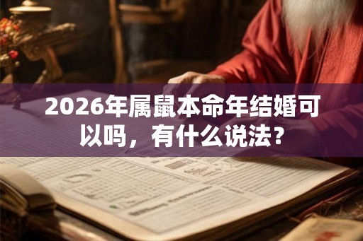 2026年属鼠本命年结婚可以吗，有什么说法？