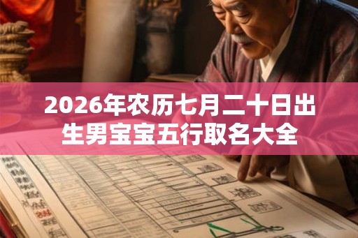 2026年农历七月二十日出生男宝宝五行取名大全