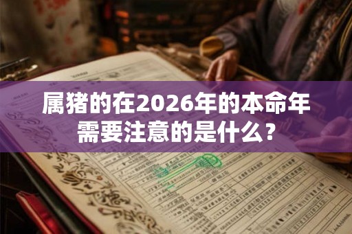 属猪的在2026年的本命年需要注意的是什么? 属猪的在2026年的本命年需要注意的是什么?