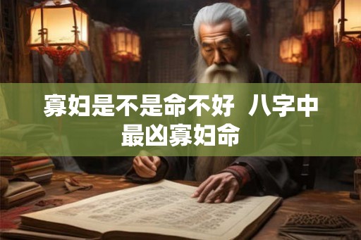 寡妇是不是命不好  八字中最凶寡妇命