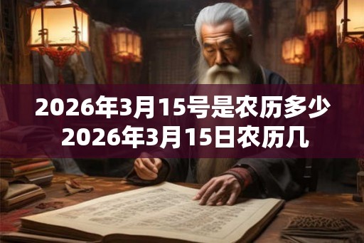 2026年3月15号是农历多少 2026年3月15日农历几