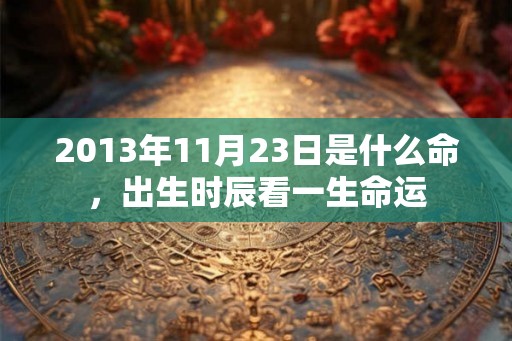 2013年11月23日是什么命，出生时辰看一生命运