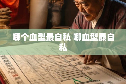 哪个血型最自私 哪血型最自私