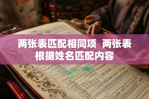 两张表匹配相同项 两张表根据姓名匹配内容 两张表匹配相同项 两张表根据姓名匹配内容