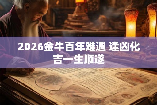 2026金牛百年难遇 逢凶化吉一生顺遂