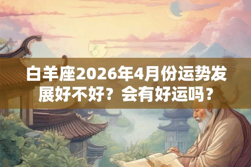 白羊座2026年4月份运势发展好不好？会有好运吗？