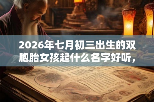 2026年七月初三出生的双胞胎女孩起什么名字好听，五行属什么