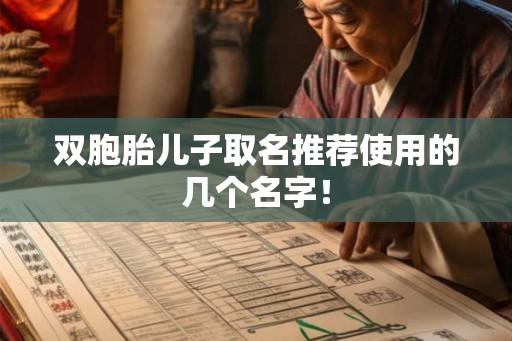 双胞胎儿子取名推荐使用的几个名字！