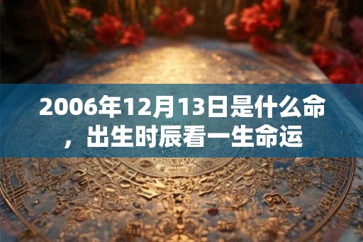 2006年12月13日是什么命，出生时辰看一生命运