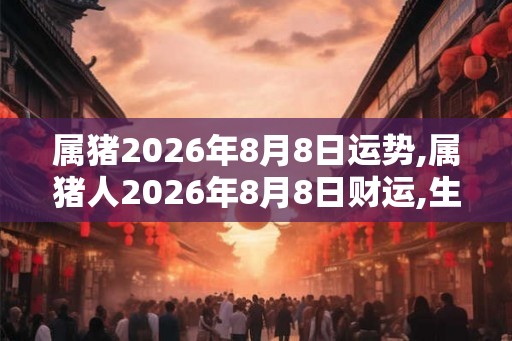属猪2026年8月8日运势,属猪人2026年8月8日财运,生肖猪2026年8月8日运势