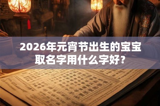 2026年元宵节出生的宝宝取名字用什么字好？