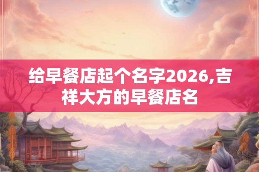 给早餐店起个名字2026,吉祥大方的早餐店名 给早餐店起个名字2026,吉祥大方的早餐店名