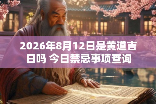 2026年8月12日是黄道吉日吗 今日禁忌事项查询 2026年8月12日是黄道吉日吗 今日禁忌事项查询