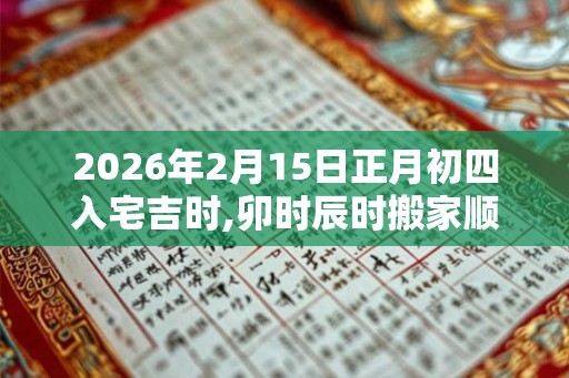 2026年2月15日正月初四入宅吉时,卯时辰时搬家顺利