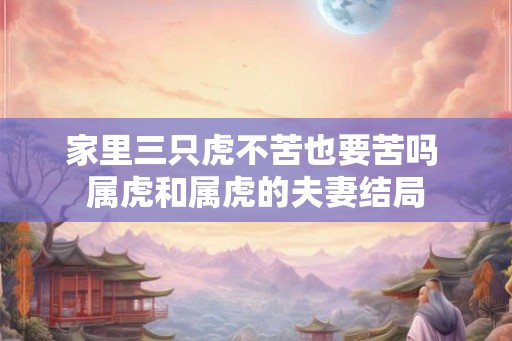 家里三只虎不苦也要苦吗 属虎和属虎的夫妻结局