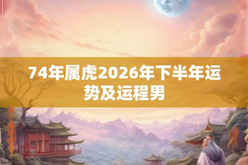 74年属虎2026年下半年运势及运程男