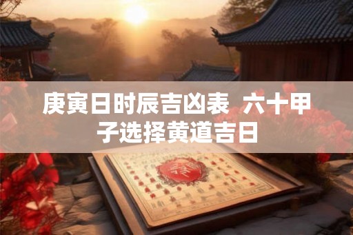庚寅日时辰吉凶表  六十甲子选择黄道吉日