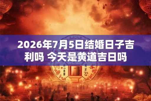 2026年7月5日结婚日子吉利吗 今天是黄道吉日吗
