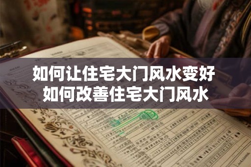 如何让住宅大门风水变好 如何改善住宅大门风水